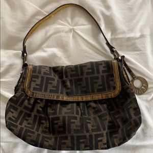 Authentic vintage Fendi zucca pattern handbag